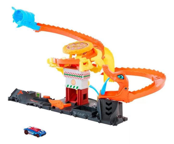 Imagem de Pista De Brinquedo Hot Wheels Cobra Attack Versus Pizzaria Colorida Multicolorida