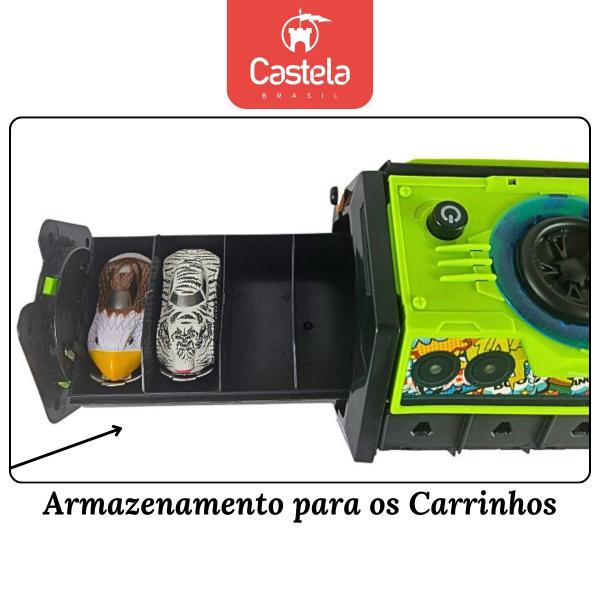 Pista De Carrinho 2 em 1 Caixa de Som Infantil Com Som e Luz - Castela - CASTELA BRASIL Imagem de Pista De Carrinho 2 em 1 Caixa de Som Infantil Com Som e Luz - Castela