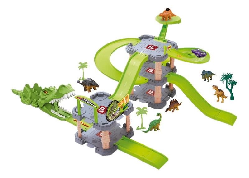 Imagem de Pista De Carrinho Dinossauro Lançador Dino Garagem Infantil