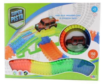 Imagem de Pista de Carrinho Fluorescente 150 peças - Bbr Toys