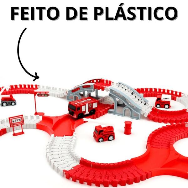 Imagem de Pista De Carrinho Infantil Carro De Brinquedo Para Menino Caminhão De Bombeiro Interativo Criança