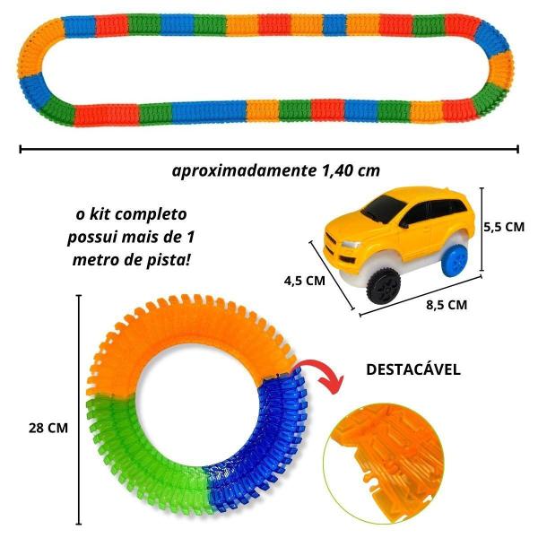 Imagem de Pista De Carrinho Montável Acompanha 2 Carrinhos Elétricos