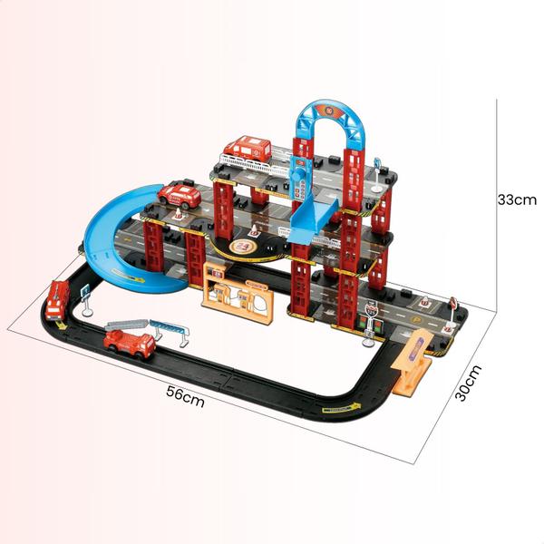 Imagem de Pista De Carrinhos Bombeiros Brinquedo Infantil Corrida