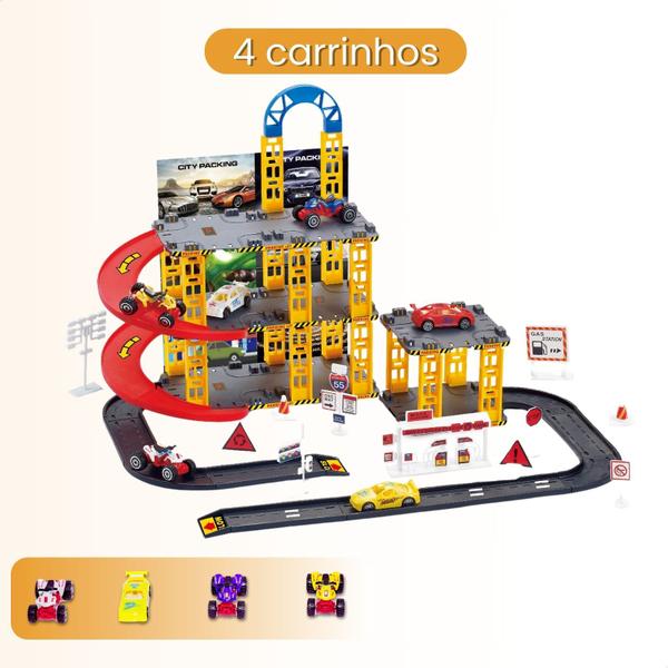 Imagem de Pista de Carrinhos Brinquedo Infantil Corrida Lava Rápido