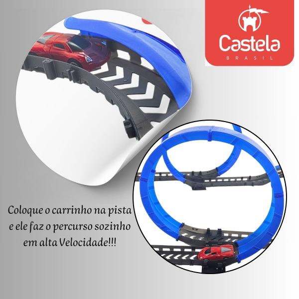 Pista de corrida Carrinho Brinquedo 2 Loopings Track Racers - Castela - CASTELA BRASIL Imagem de Pista de corrida Carrinho Brinquedo 2 Loopings Track Racers - Castela