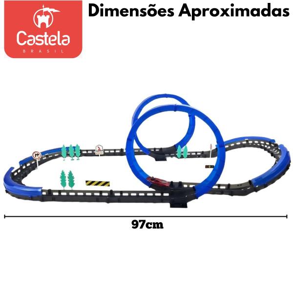 Pista de corrida Carrinho Brinquedo 2 Loopings Track Racers - Castela - CASTELA BRASIL Imagem de Pista de corrida Carrinho Brinquedo 2 Loopings Track Racers - Castela
