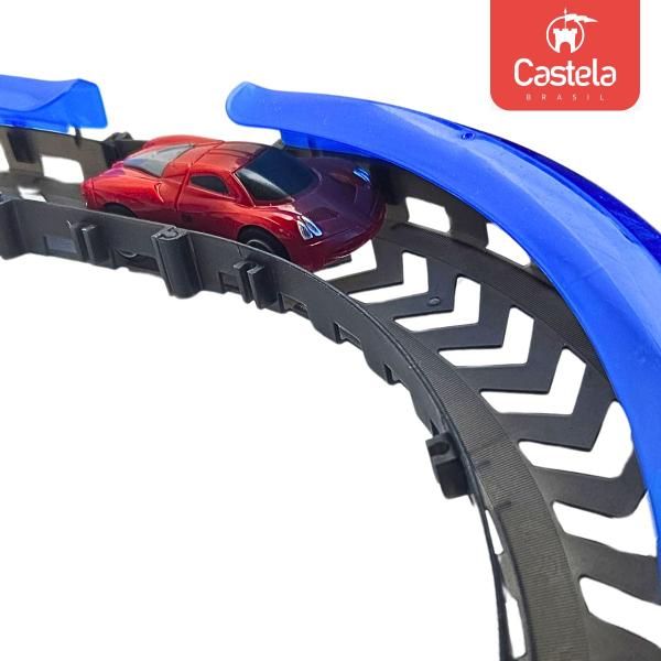 Imagem de Pista de corrida Carrinho Brinquedo 2 Loopings Track Racers - Castela