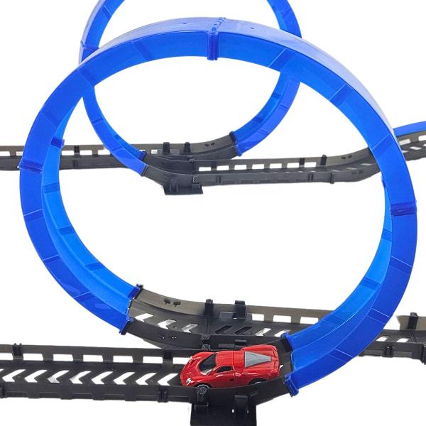 Pista de corrida Carrinho Brinquedo 2 Loopings Track Racers - Castela - CASTELA BRASIL Imagem de Pista de corrida Carrinho Brinquedo 2 Loopings Track Racers - Castela