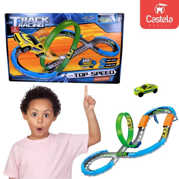 Pista de Corrida Loopping Radical Infantil Carrinho Castela Imagem de Pista de Corrida Loopping Radical Infantil Carrinho Castela