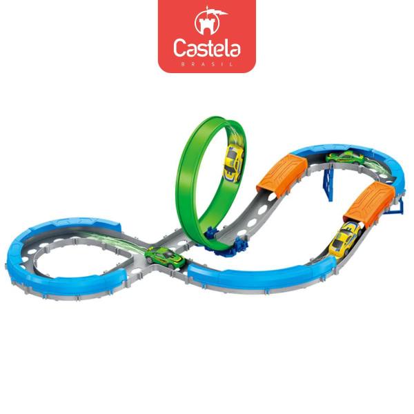 Pista de Corrida Loopping Radical Infantil Carrinho Castela Imagem de Pista de Corrida Loopping Radical Infantil Carrinho Castela