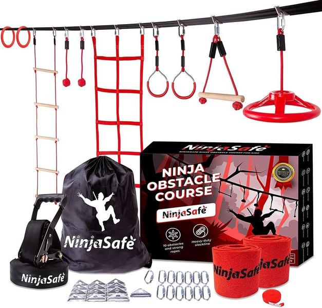 Imagem de Pista de obstáculos Ninja para quintal infantil - 10 obstáculos +50m