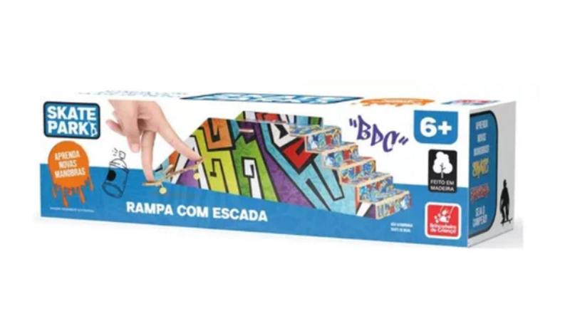 Imagem de Pista De Skate De Dedo Radical Com Rampa E Escada Em Madeira-  7898565513799