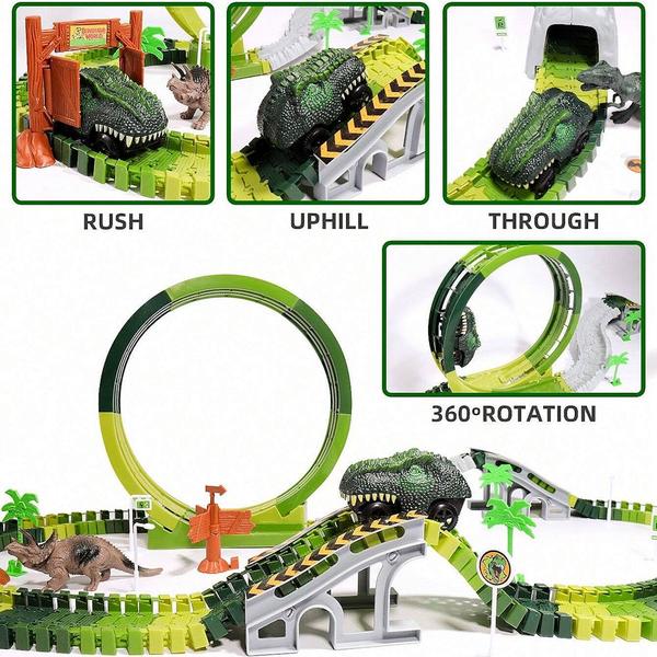 Imagem de Pista de Veículos Parque Dinossauros Carrinho Elétrico 161 Peças