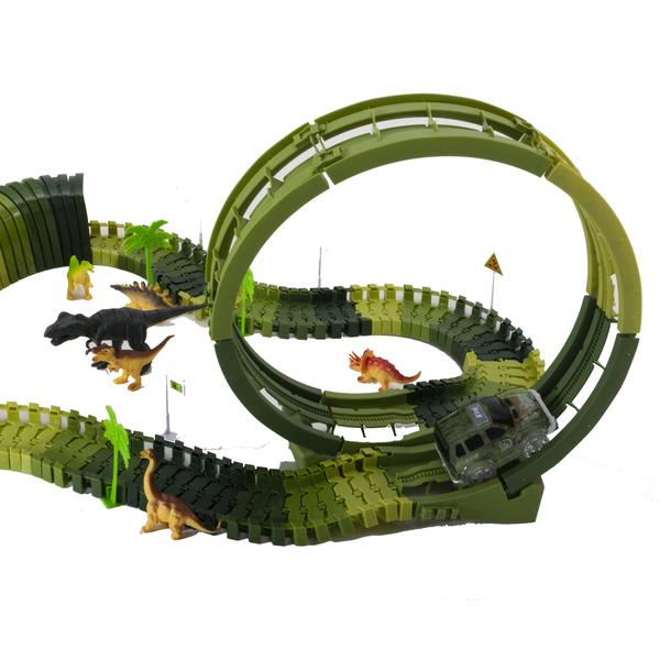 Pista Dino Dinossauro Infantil 119 Peças Menino Menina. - DM Toys Imagem de Pista Dino Dinossauro Infantil 119 Peças Menino Menina.