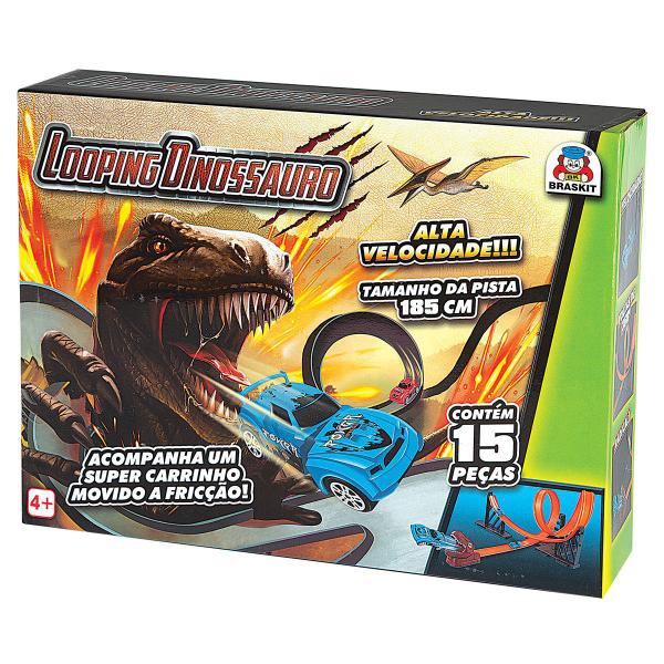 Imagem de Pista Dinossauro Looping Com Carrinho 185cm - Braskit