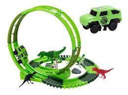 Imagem de Pista Dinossauro Rex Track Brinquedo 172 Pçs Racing+carrinho