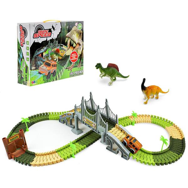 Imagem de Pista Dinossauro Track com Looping e Acessórios 119 Peças + Carrinho - BBR