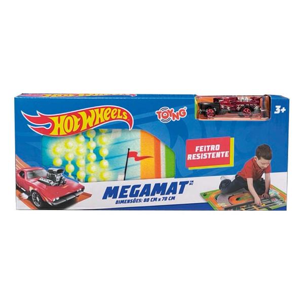 Imagem de Pista e Veículo - Megamat - 80cm x 70cm - Hot Wheels - Vermelho - Toyng