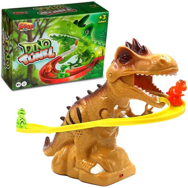 Imagem de Pista Elevador Com Som E Luz Dinossauro Túnel Divertido - Zoop Toys