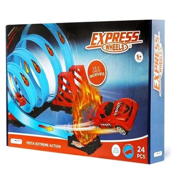 Imagem de Pista Express Wheels Extreme Action com 4 Loop 360 Multikids - BR1019