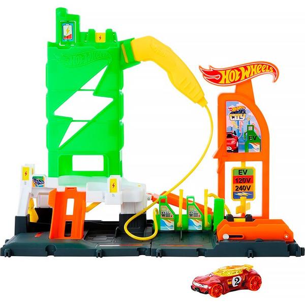 Imagem de Pista Hot Wheels City Conjunto Posto de Recarga HTN79 - Mattel