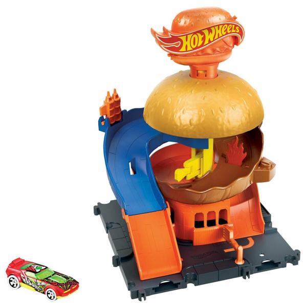 Pista Hot-Wheels City Drive Thru Do Hamburguer Mattel Hdr26 Imagem de Pista Hot-Wheels City Drive Thru Do Hamburguer Mattel Hdr26