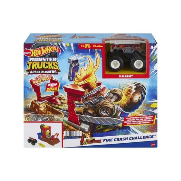 Imagem de Pista Hot Wheels Monster Trucks Arena Smashers Fire Crash Challenge Mattel