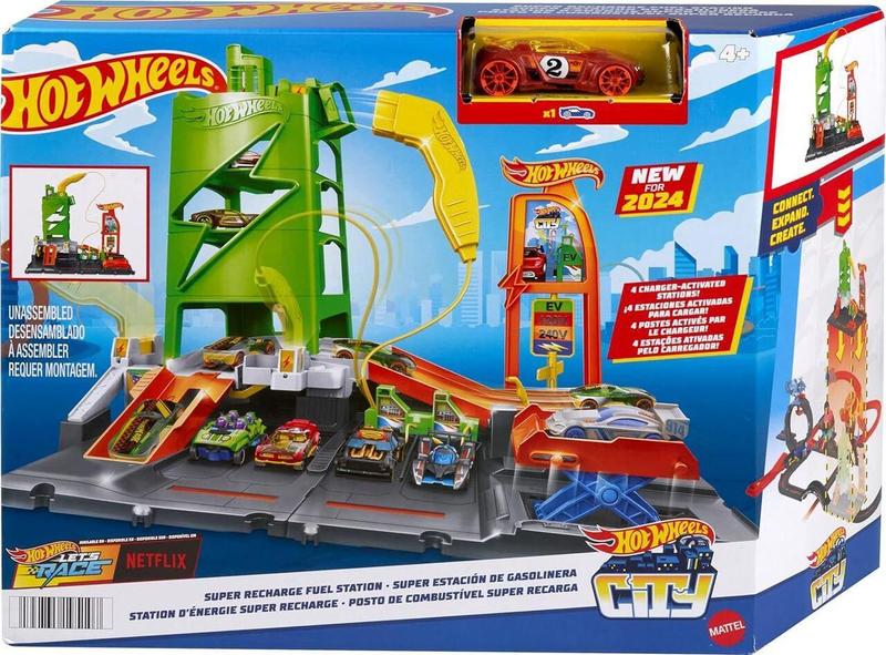 Imagem de Pista Hot Wheels Posto Combustível Super Recarga Mattel