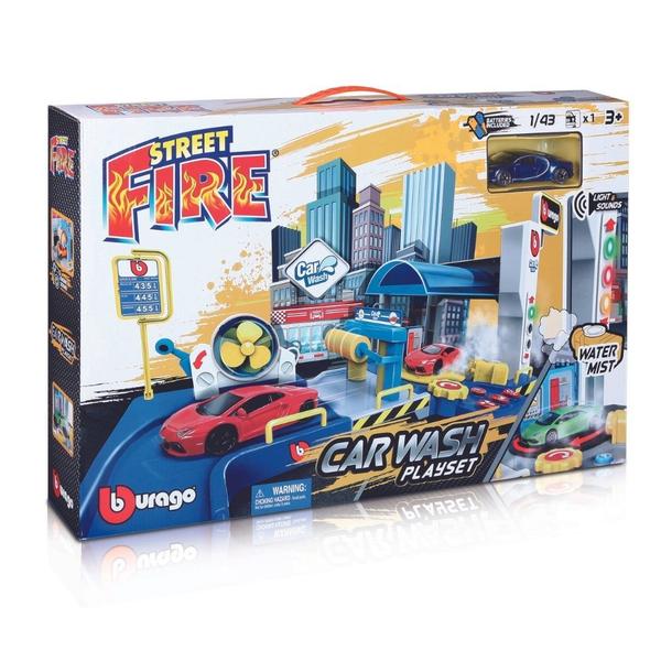 Pista Lava Rápido - 1:43 Car Whash Play Set - Bburago Imagem de Pista Lava Rápido - 1:43 Car Whash Play Set