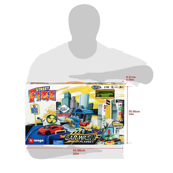 Pista Lava Rápido - 1:43 Car Whash Play Set - Bburago Imagem de Pista Lava Rápido - 1:43 Car Whash Play Set
