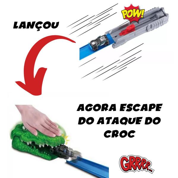 Imagem de Pista Metal Machines Crocodilo Pista Croc Attack Lançador com Mini Carrinho Brinquedo Candide