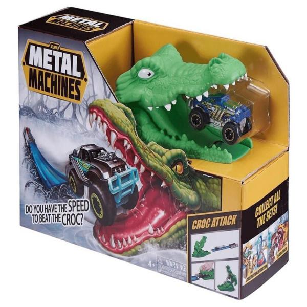 Imagem de Pista Metal Machines Crocodilo Pista Croc Attack Lançador com Mini Carrinho Brinquedo Candide