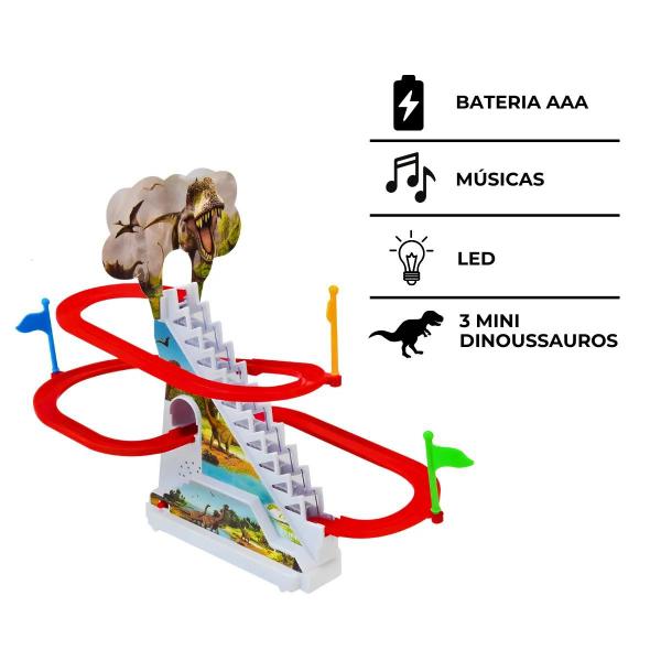 Imagem de Pista Montanha Russa Elétrica de Dinossauro Com Luz e Música