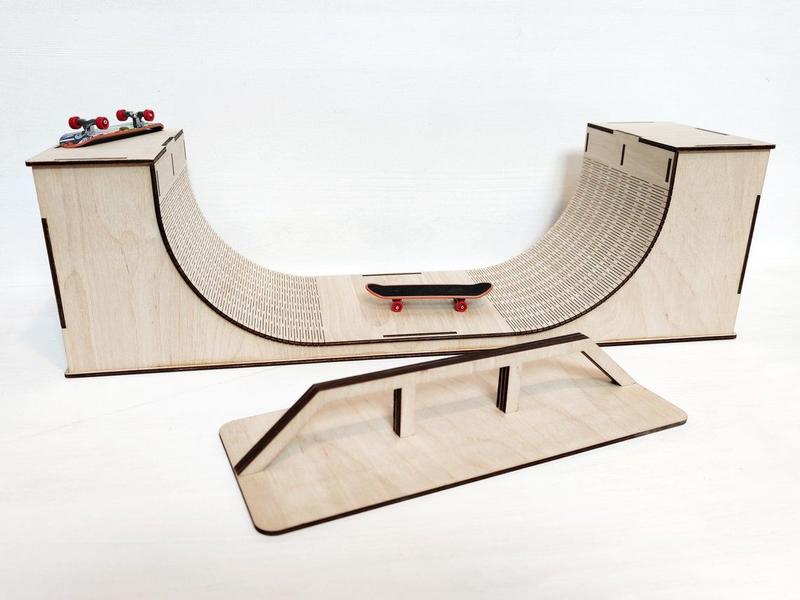 Imagem de Pista Rampa Skate Dedo Mdf Grande Fingerboard Sk8 Brinquedo