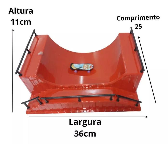 Imagem de Pista Skate De Dedo  Radical Vermelho + Skatinho Manobras Radicais