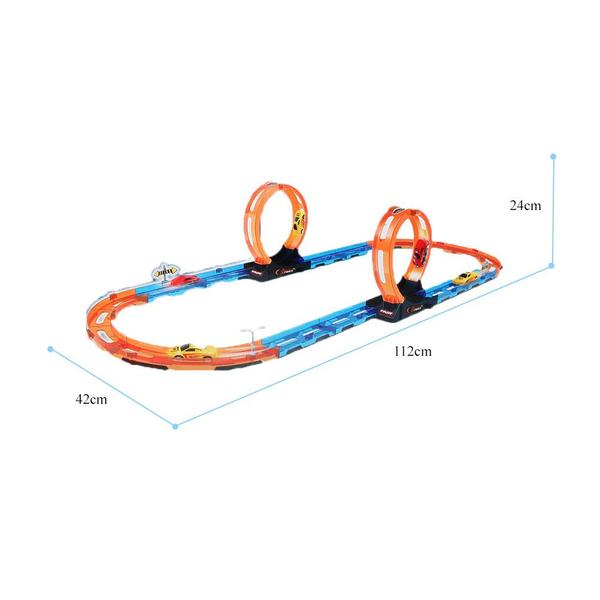 Imagem de Pista Tipo Hotwheels Super Corrida Loop Carro Fricção 27Pcs