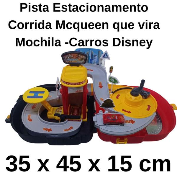 Imagem de Pista Track Backpack City Set Cars Disney 2 Carrinhos