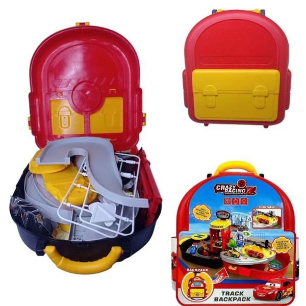 Imagem de Pista Track Backpack City Set Cars Disney 2 Carrinhos