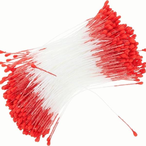 Pistilo para Artesanato Flor Vermelho 6cm com 100 unidades - LNS Imagem de Pistilo para Artesanato Flor Vermelho 6cm com 100 unidades