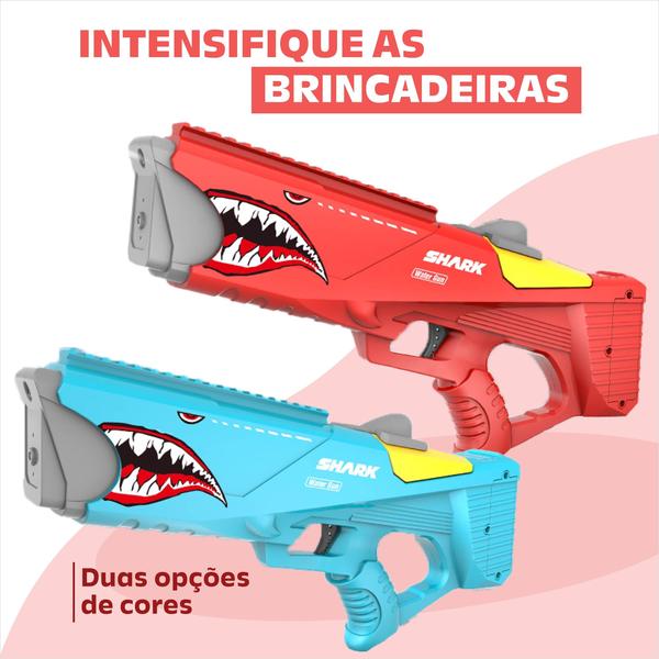 Imagem de pistola água elétrica arma water gun arminha presente natal filho filha criança Lançador automático