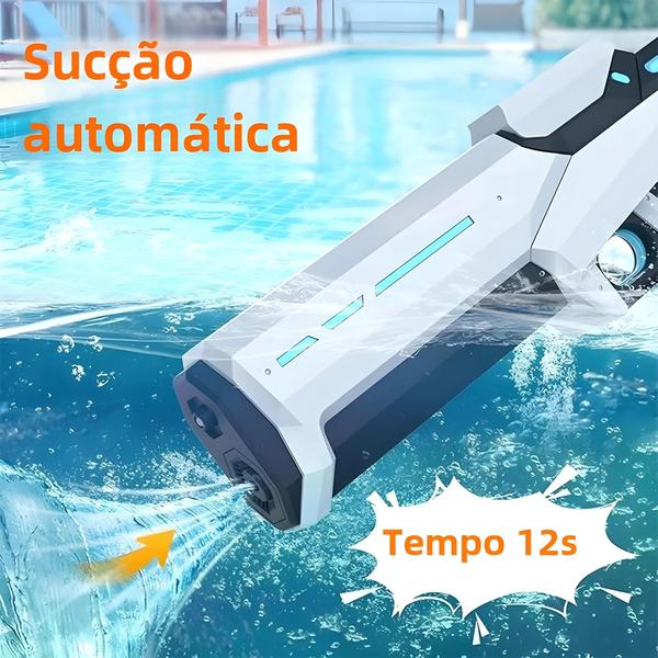 Imagem de Pistola de Água Elétrica com Sucção Automática - Recarregável via USB - Diversão na Piscina e Praia