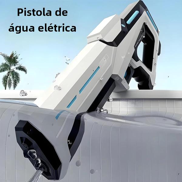 Imagem de Pistola de Água Elétrica com Sucção Automática - Recarregável via USB - Diversão na Piscina e Praia