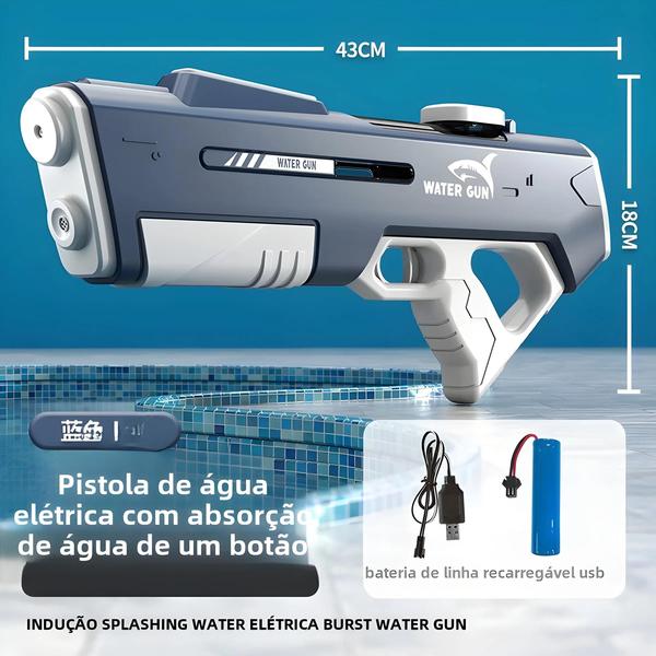 Imagem de Pistola De Água Elétrica De Alta Pressão Para Adultos, Brinquedo Automático Poderoso Para Piscina Ao