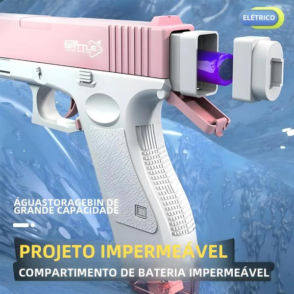 Imagem de Pistola de Água Elétrica M1911 de Grande Capacidade - Diversão para Praia e Piscina