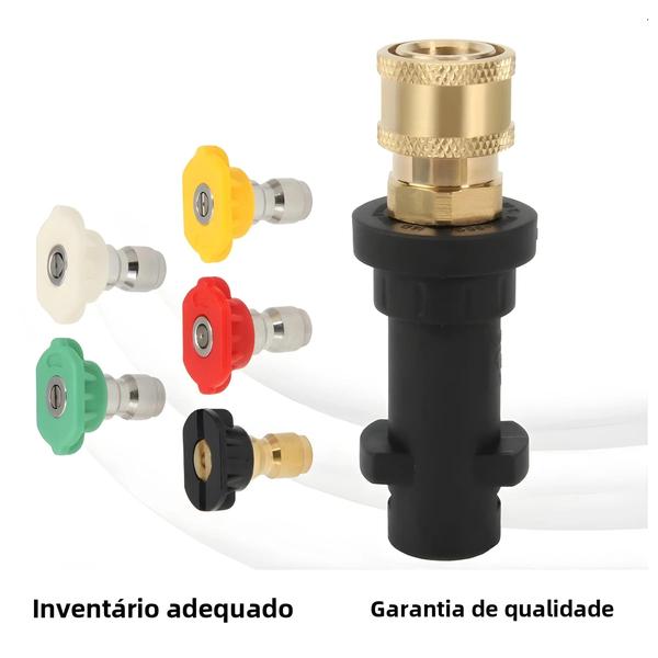 Imagem de Pistola de Água Karcher Alta Pressão - 5 Cores, Adaptador Rápido e Bico para Lavagem de Carro