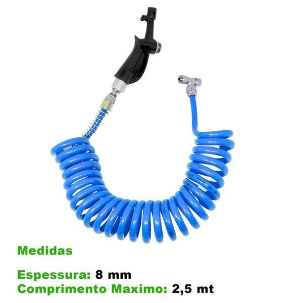 Pistola de ar com mangueira espiral para limpeza caminhão - RESFRIAR Imagem de Pistola de ar com mangueira espiral para limpeza caminhão