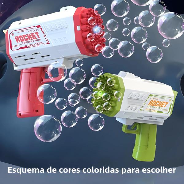 Imagem de Pistola De Bolhas Elétrica Portátil De 40 Furos Para Crianças Brinquedo Ao Ar Livre Sem Bateria Ou