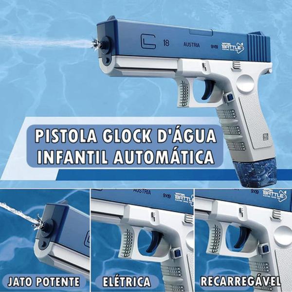 Imagem de Pistola de Brinquedo Infantil de Água Eletrica Automatica 1 Pente Carregavel Lançamento