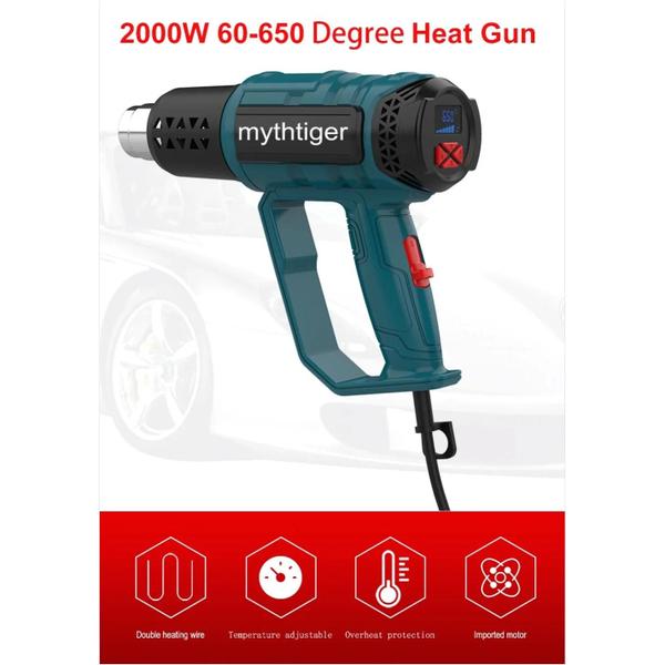 Imagem de Pistola De Calor Industrial 2000W 220V UE Plug Secador De Cabelo Para Solda Soprador Térmico