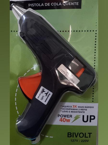 Pistola De Cola Quente 40W Bivolt Com Bico Fino E 2 Bastões Para Projetos Escolares - HN Imagem de Pistola De Cola Quente 40W Bivolt Com Bico Fino E 2 Bastões Para Projetos Escolares